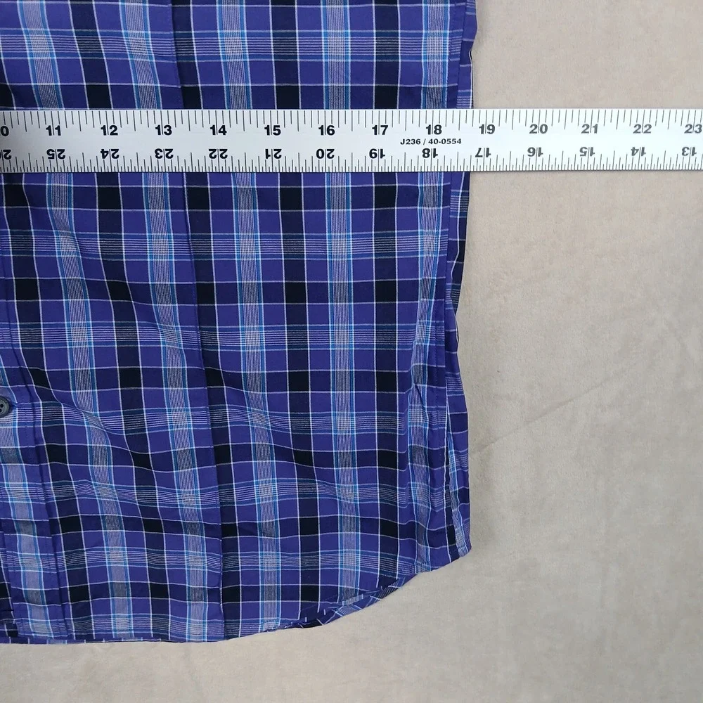 Banana Republic Small‎ Mens Shirt Casual Stretch Long Sleeve Purple Plaid 20x27